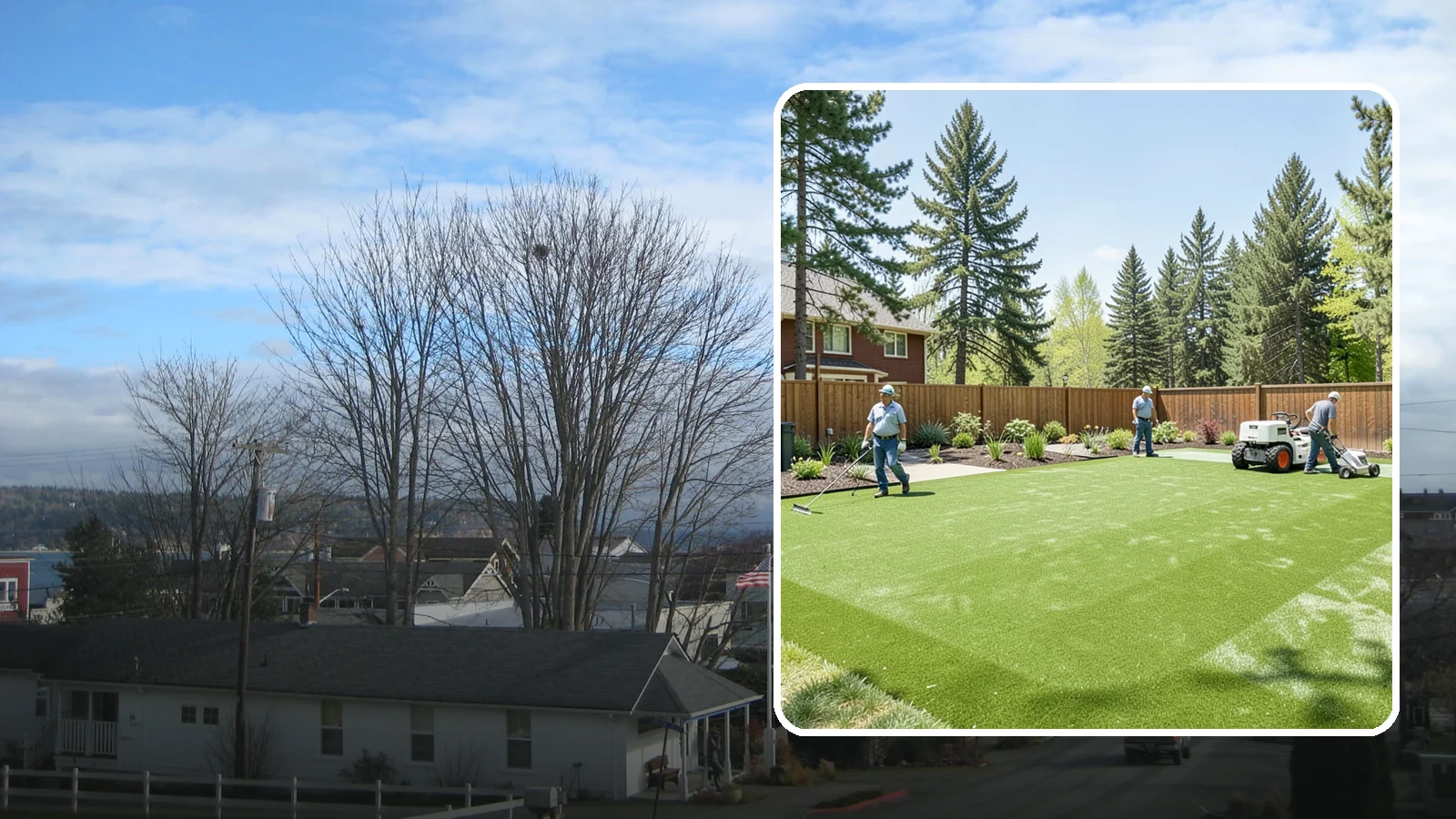 Playground Turf Installation in Langley, Island County, WA - Safe, cushioned playground turf with impact padding for a soft, clean, all-weather play surface.