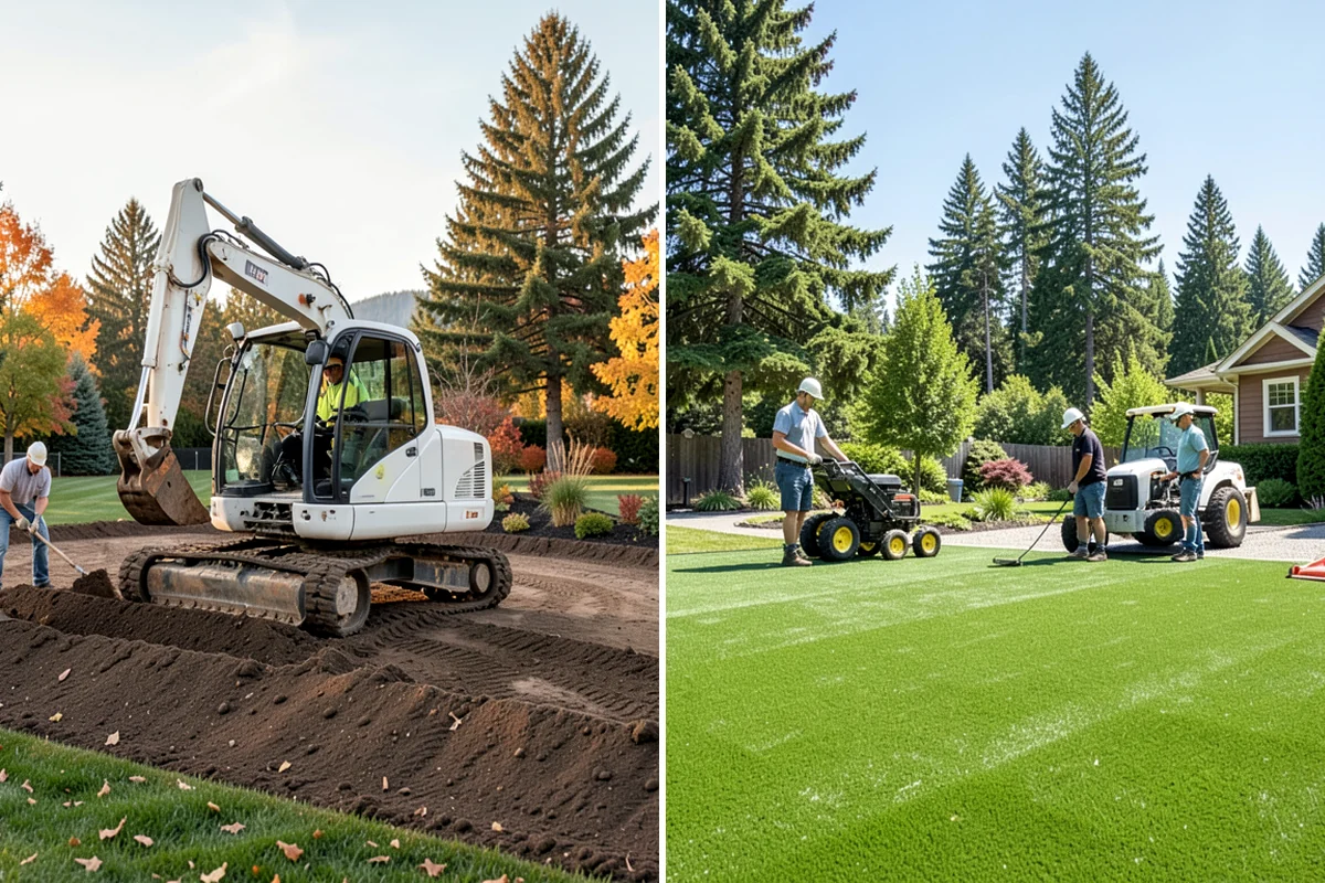 Playground Turf Installation in Maple Valley, King County, WA - Excavate and prep the play area