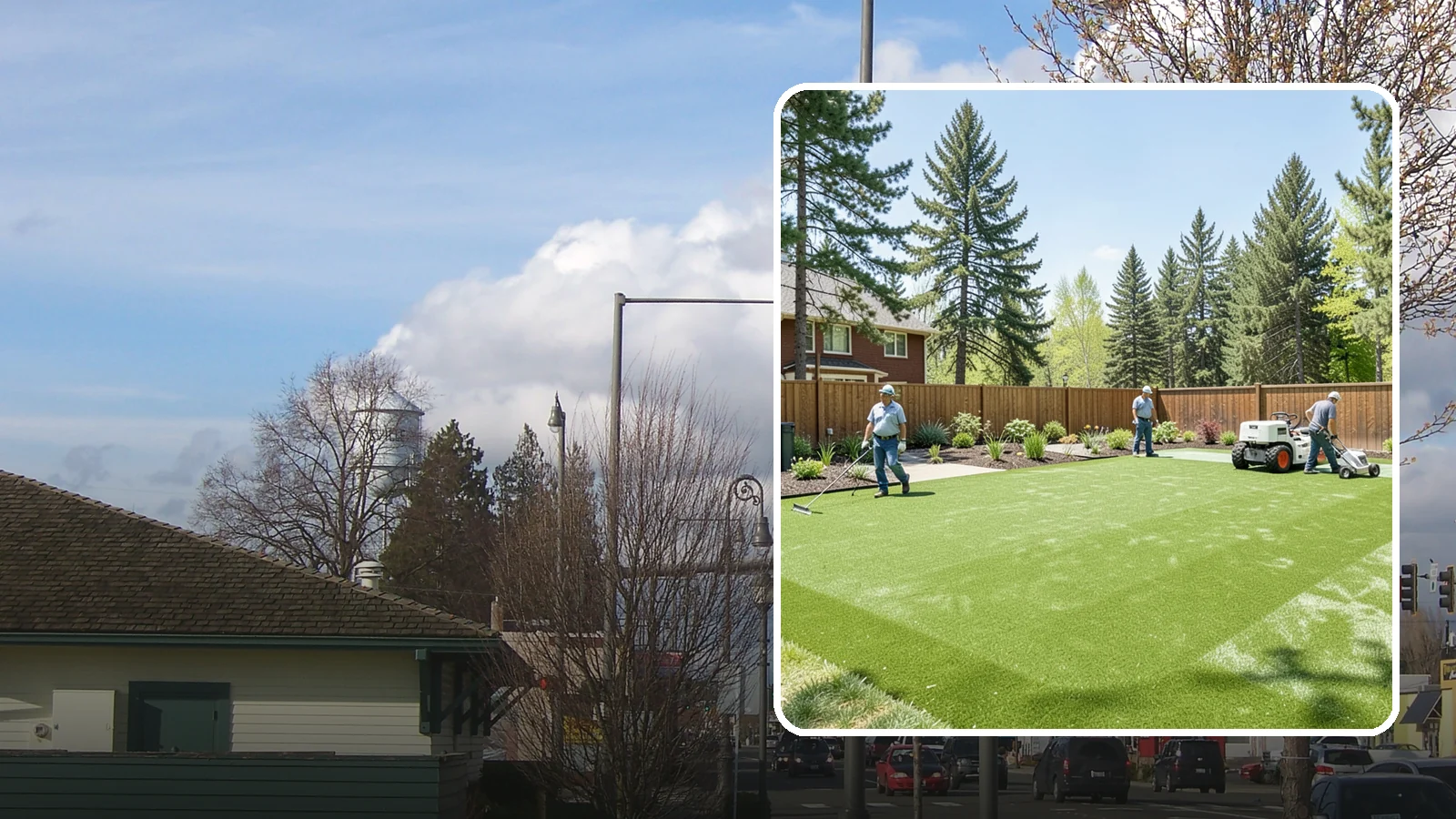 Playground Turf Installation in Marysville, Snohomish County, WA - Safe, cushioned playground turf with impact padding for a soft, clean, all-weather play surface.