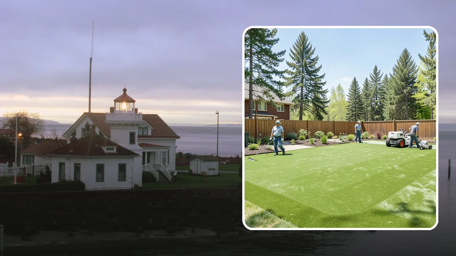 Playground Turf Installation in Mukilteo, Snohomish County, WA - Safe, cushioned playground turf with impact padding for a soft, clean, all-weather play surface.