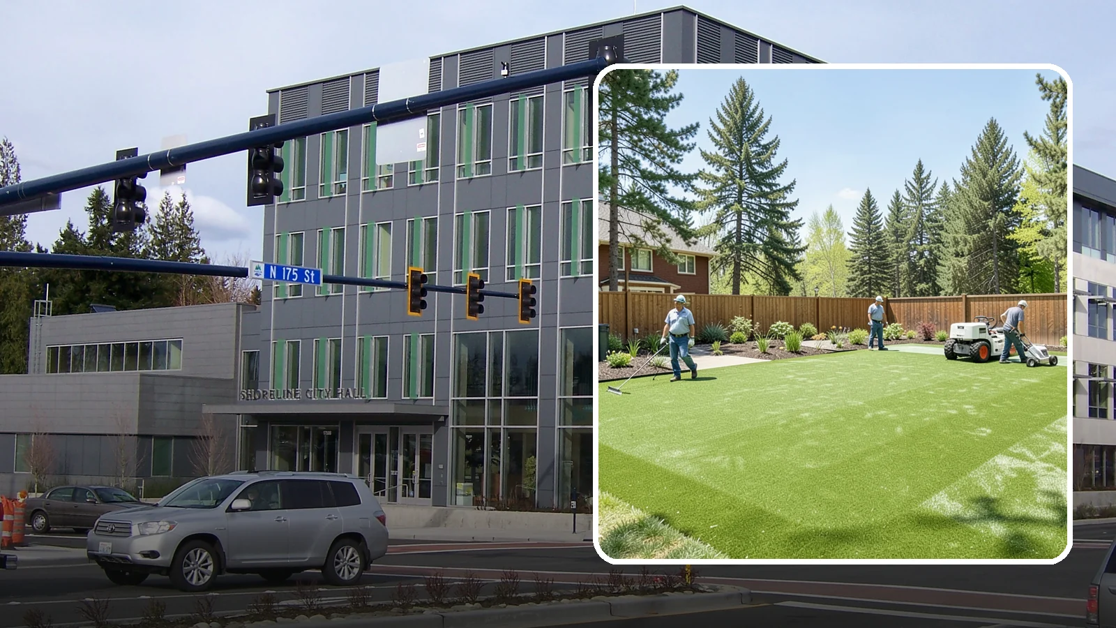 Playground Turf Installation in Shoreline, King County, WA - Safe, cushioned playground turf with impact padding for a soft, clean, all-weather play surface.