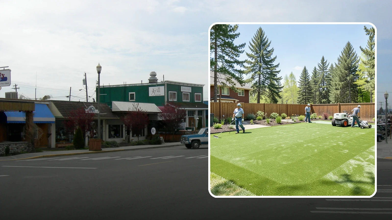 Playground Turf Installation in Stanwood, Snohomish County, WA - Safe, cushioned playground turf with impact padding for a soft, clean, all-weather play surface.