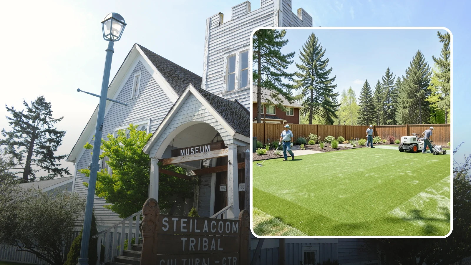 Playground Turf Installation in Steilacoom, Pierce County, WA - Safe, cushioned playground turf with impact padding for a soft, clean, all-weather play surface.