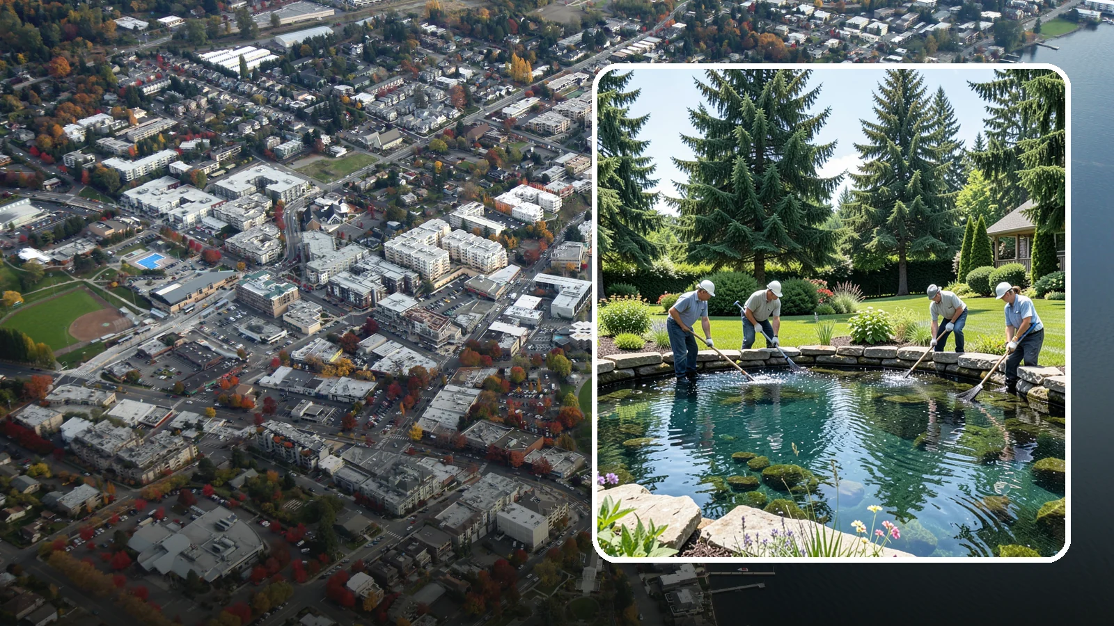 Pond Cleaning in Kirkland, King County, WA - Deep pond cleanouts that remove muck, algae, and debris to restore clear, healthy water.