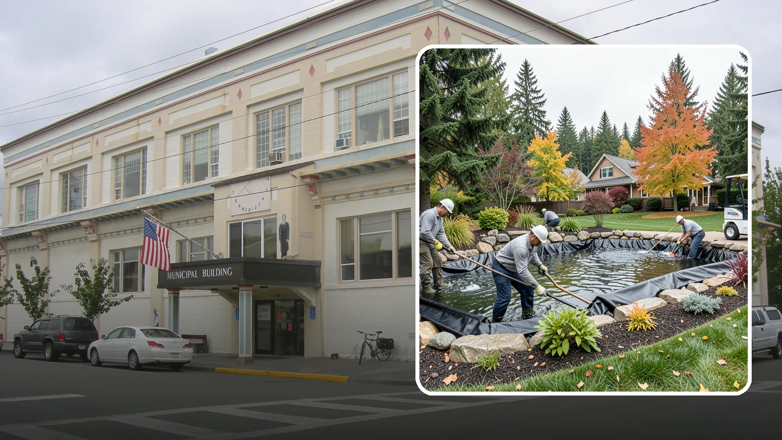 Pond Liner Replacement in Anacortes, Skagit County, WA - We remove failed pond liners and install new, properly sized liners for a watertight, long-lasting feature.