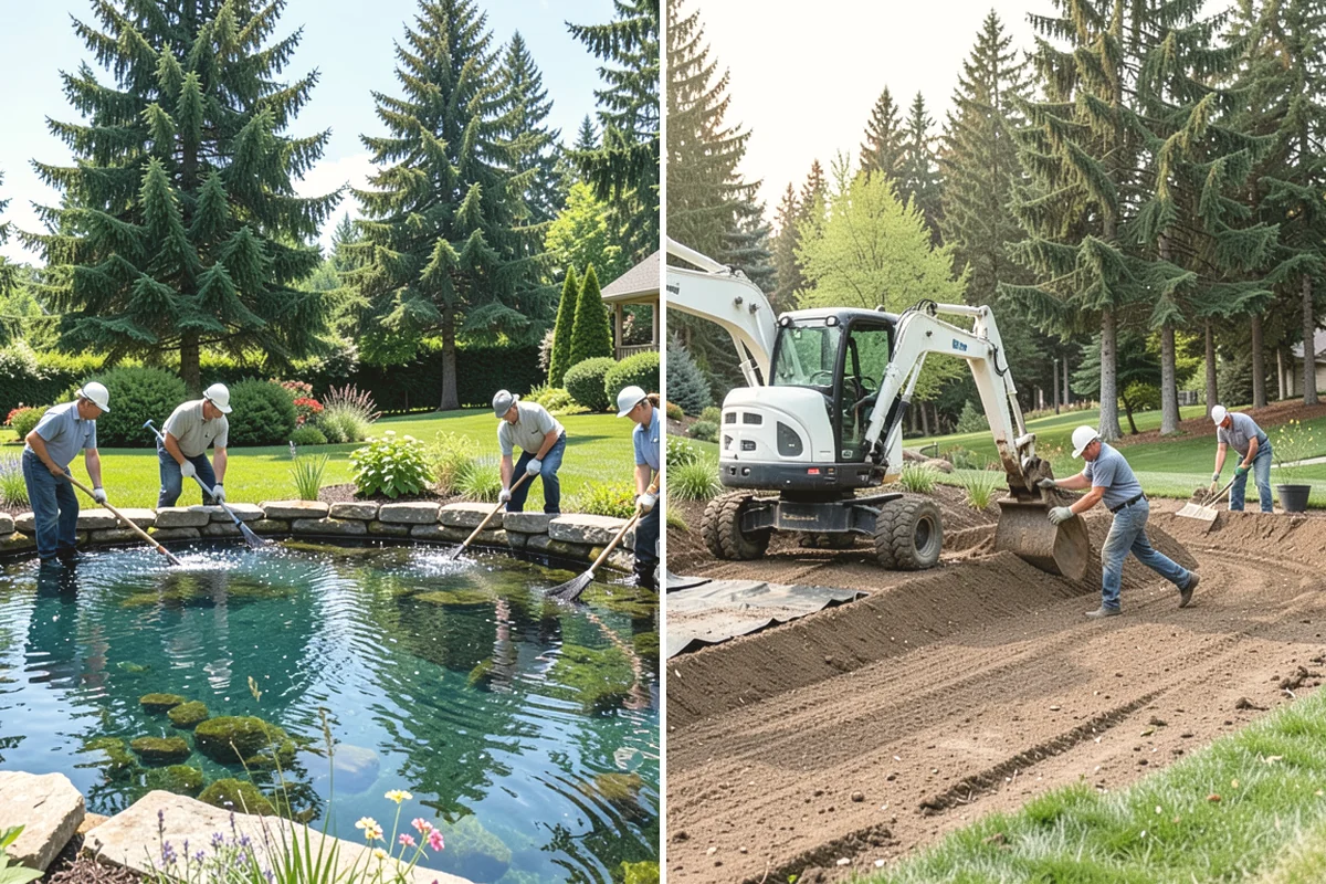 Pond Liner Replacement in Anacortes, Skagit County, WA - Drain the pond and relocate fish and plants