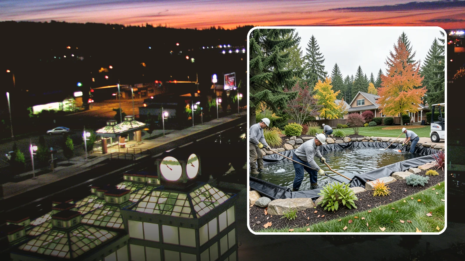 Pond Liner Replacement in Auburn, King County, WA - We remove failed pond liners and install new, properly sized liners for a watertight, long-lasting feature.
