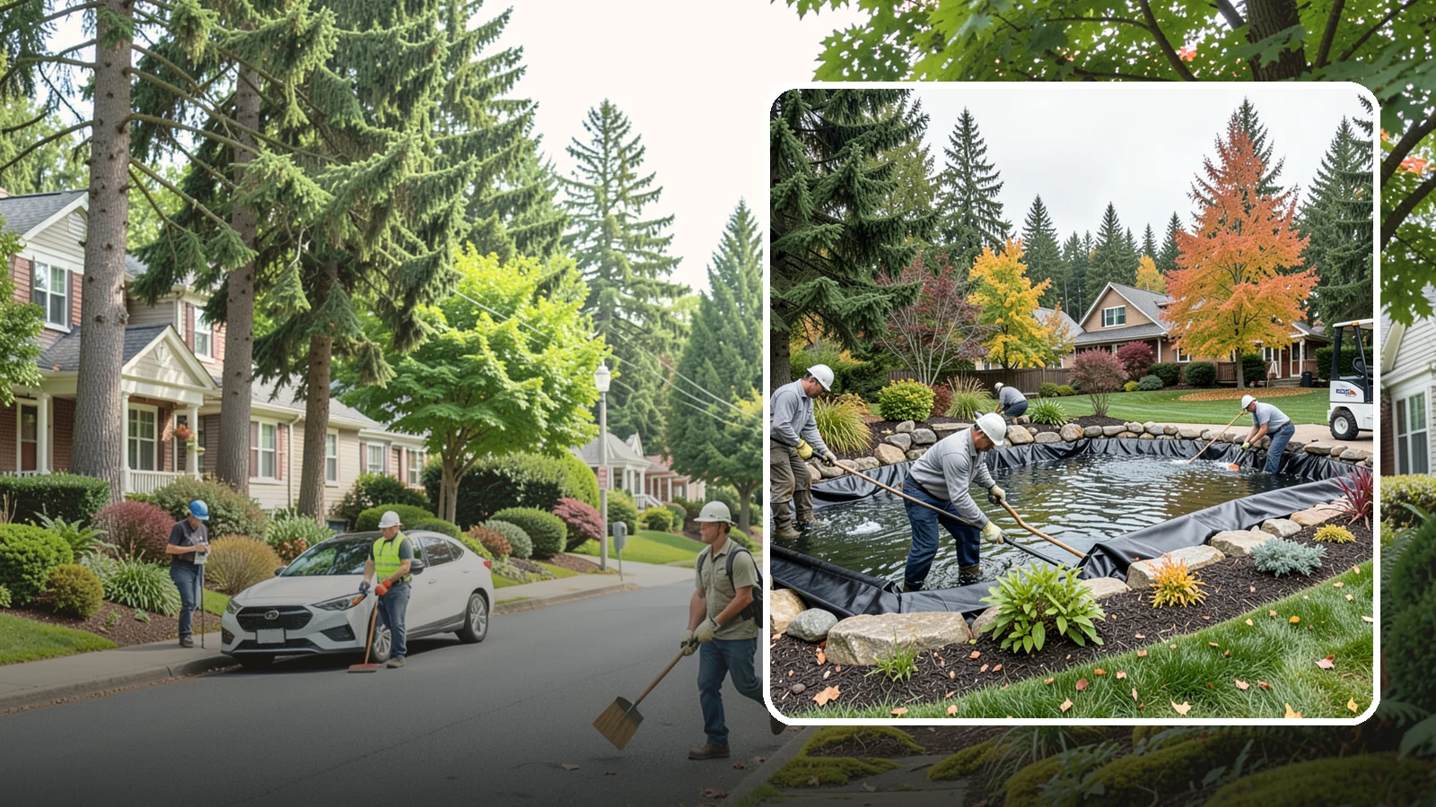 Pond Liner Replacement in Beaux Arts Village, King County, WA - We remove failed pond liners and install new, properly sized liners for a watertight, long-lasting feature.