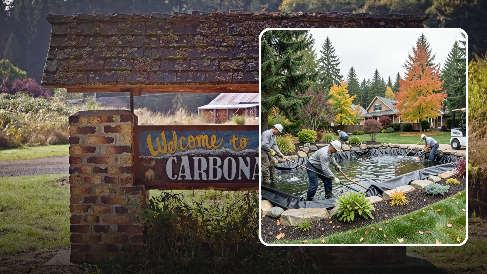 Pond Liner Replacement in Carbonado, Pierce County, WA - We remove failed pond liners and install new, properly sized liners for a watertight, long-lasting feature.