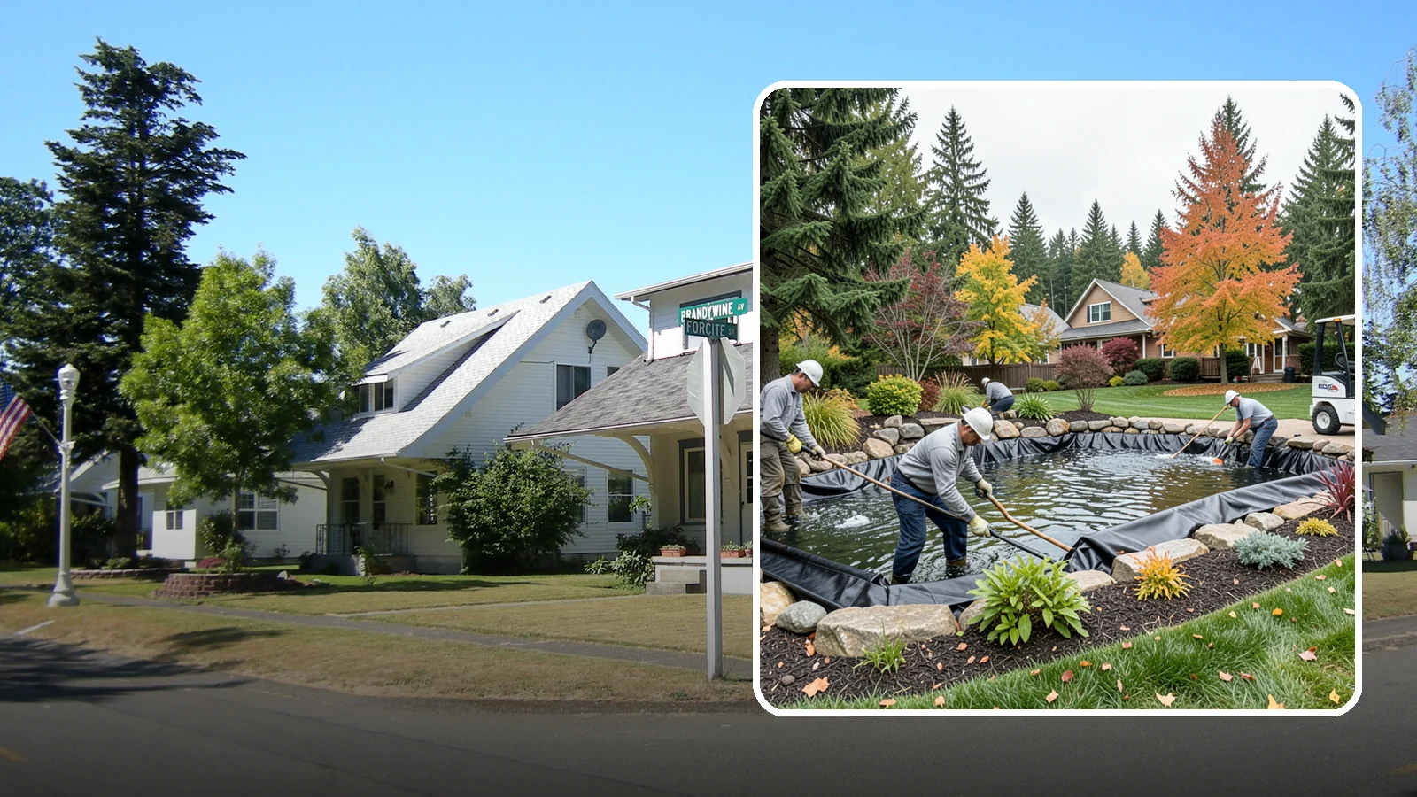Pond Liner Replacement in DuPont, Pierce County, WA - We remove failed pond liners and install new, properly sized liners for a watertight, long-lasting feature.