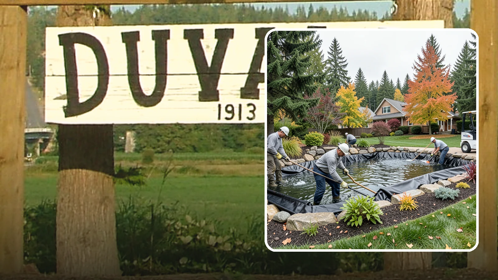 Pond Liner Replacement in Duvall, King County, WA - We remove failed pond liners and install new, properly sized liners for a watertight, long-lasting feature.