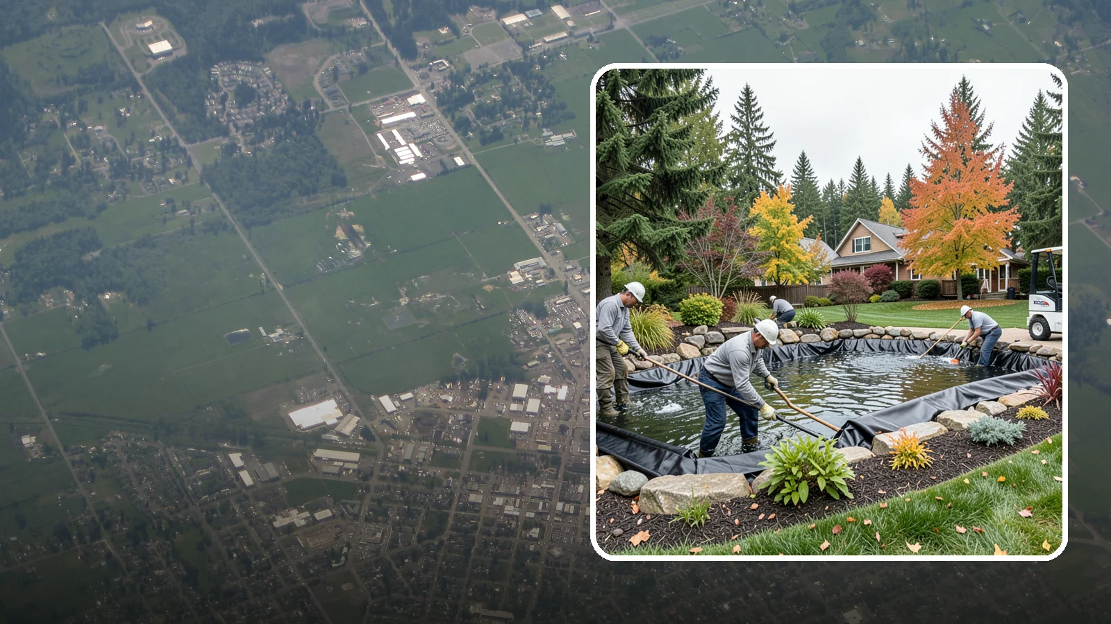 Pond Liner Replacement in Enumclaw, King County, WA - We remove failed pond liners and install new, properly sized liners for a watertight, long-lasting feature.