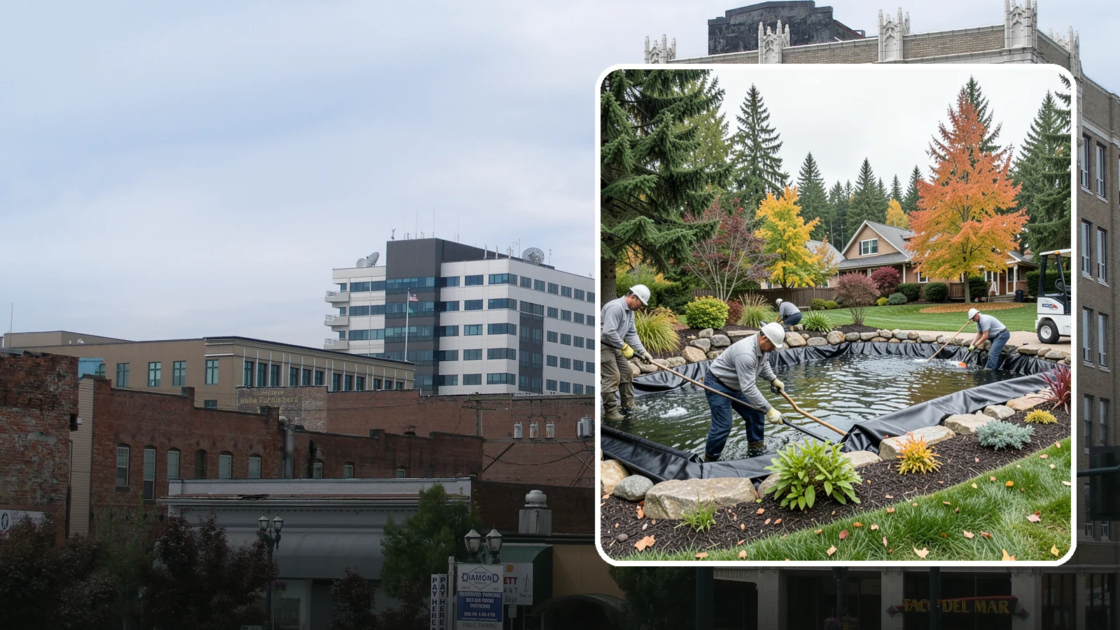 Pond Liner Replacement in Everett, Snohomish County, WA - We remove failed pond liners and install new, properly sized liners for a watertight, long-lasting feature.