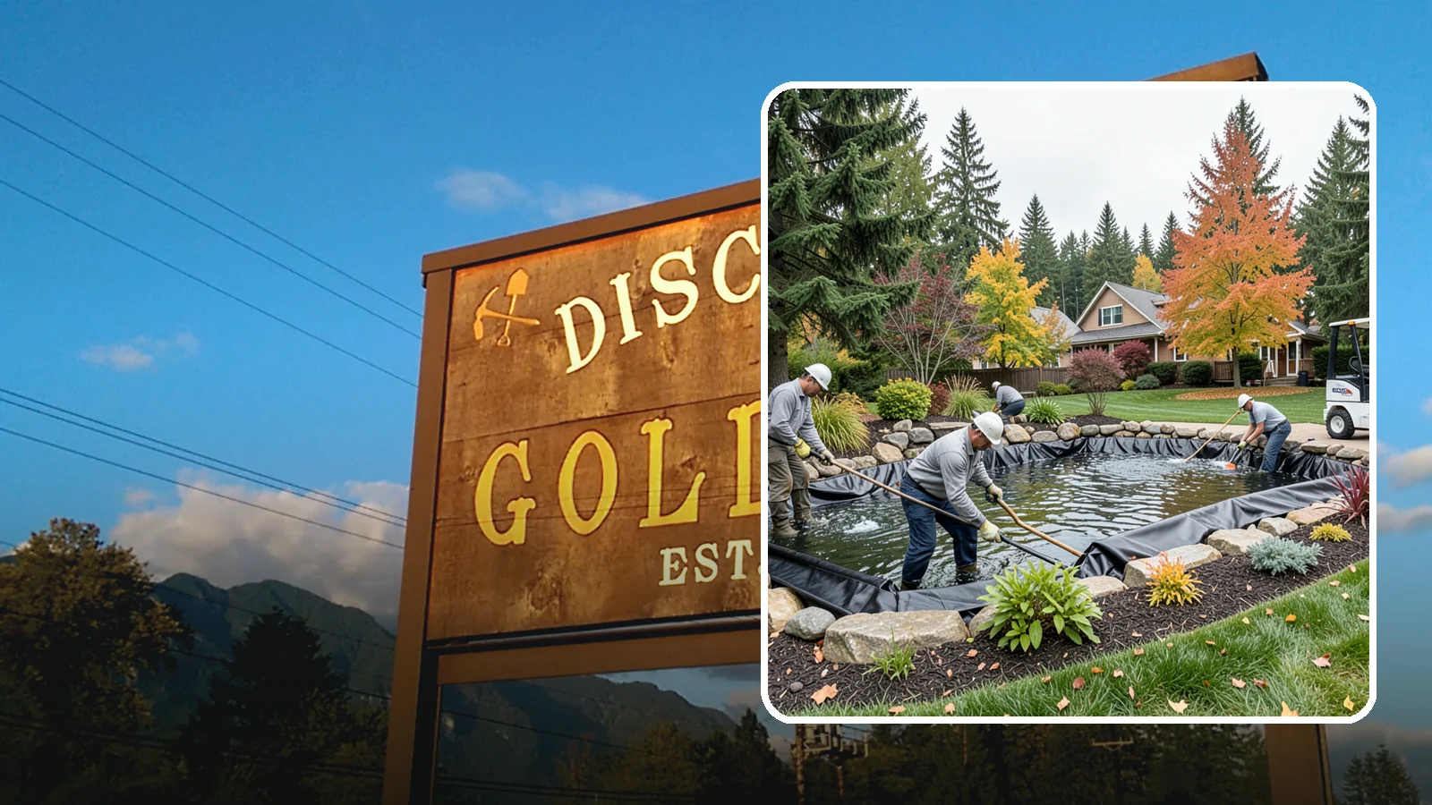 Pond Liner Replacement in Gold Bar, Snohomish County, WA - We remove failed pond liners and install new, properly sized liners for a watertight, long-lasting feature.