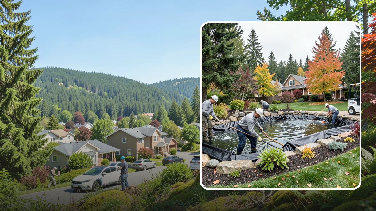 Pond Liner Replacement in Index, Snohomish County, WA - We remove failed pond liners and install new, properly sized liners for a watertight, long-lasting feature.
