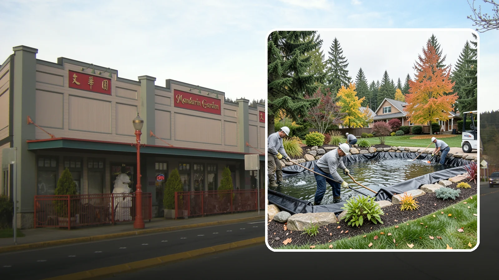 Pond Liner Replacement in Issaquah, King County, WA - We remove failed pond liners and install new, properly sized liners for a watertight, long-lasting feature.