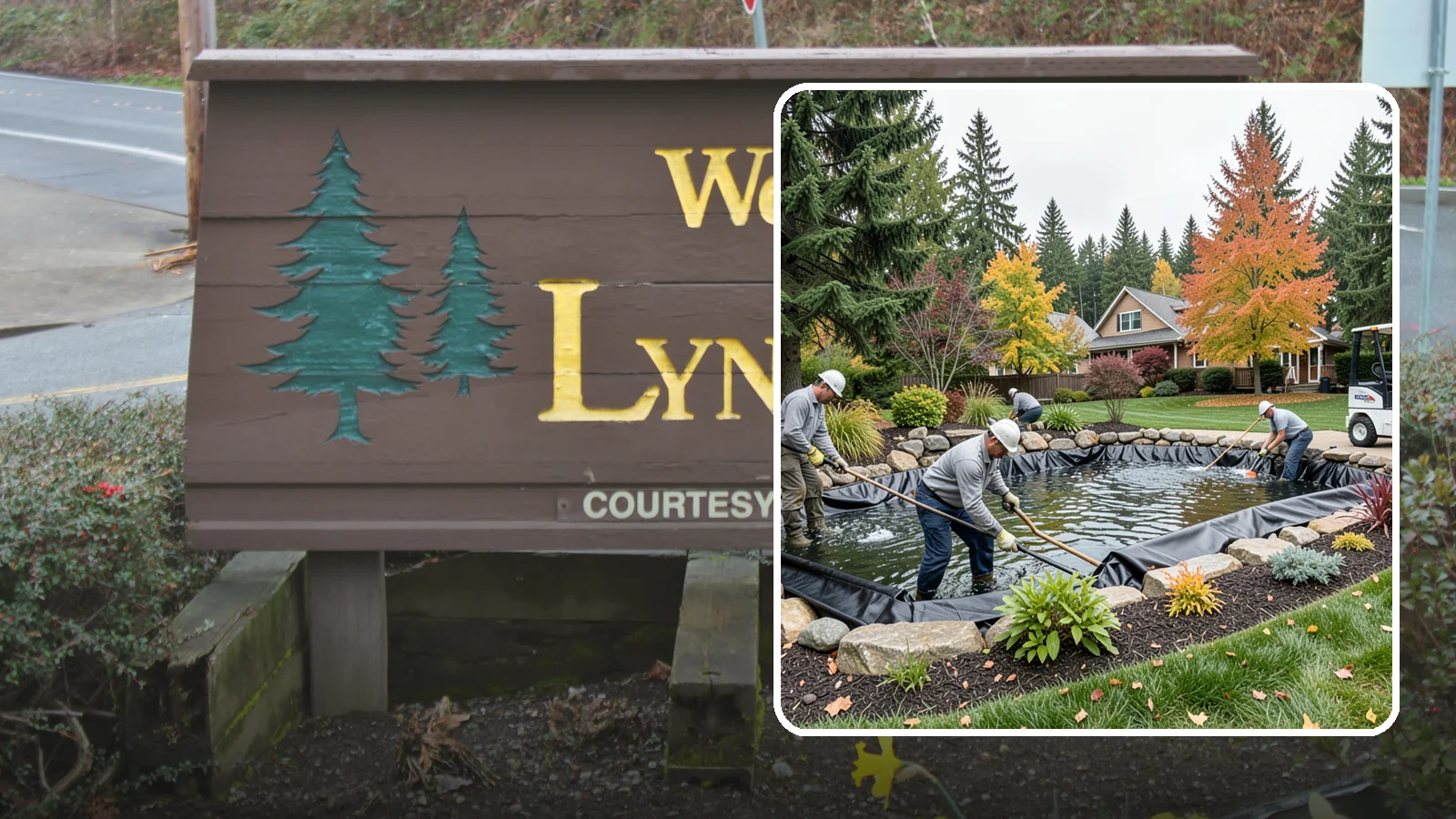 Pond Liner Replacement in Lynnwood, Snohomish County, WA - We remove failed pond liners and install new, properly sized liners for a watertight, long-lasting feature.