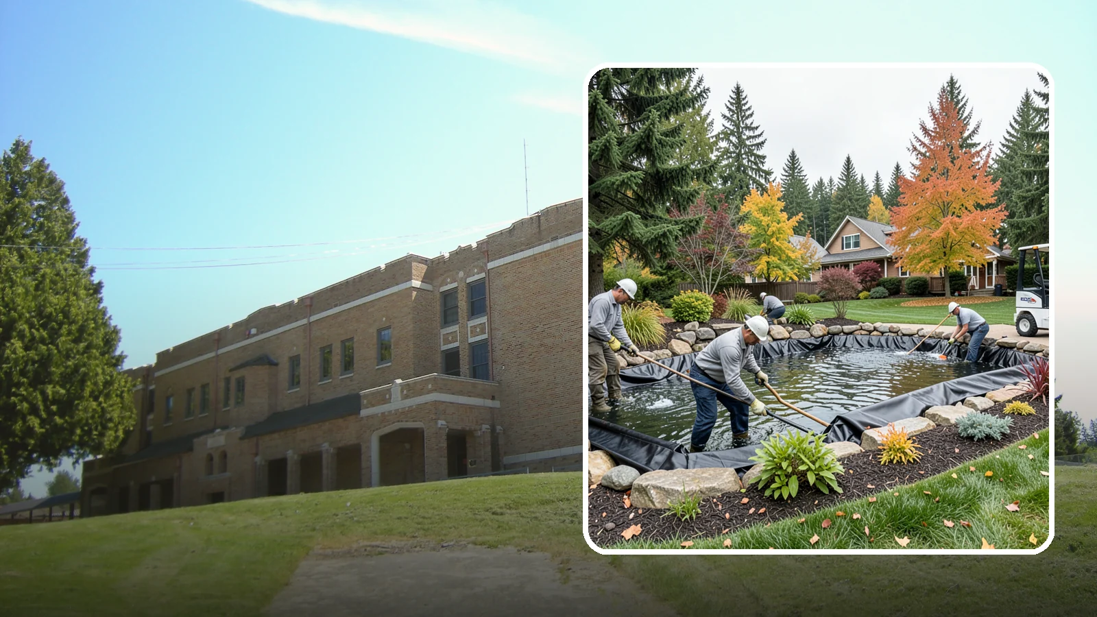 Pond Liner Replacement in Maple Valley, King County, WA - We remove failed pond liners and install new, properly sized liners for a watertight, long-lasting feature.