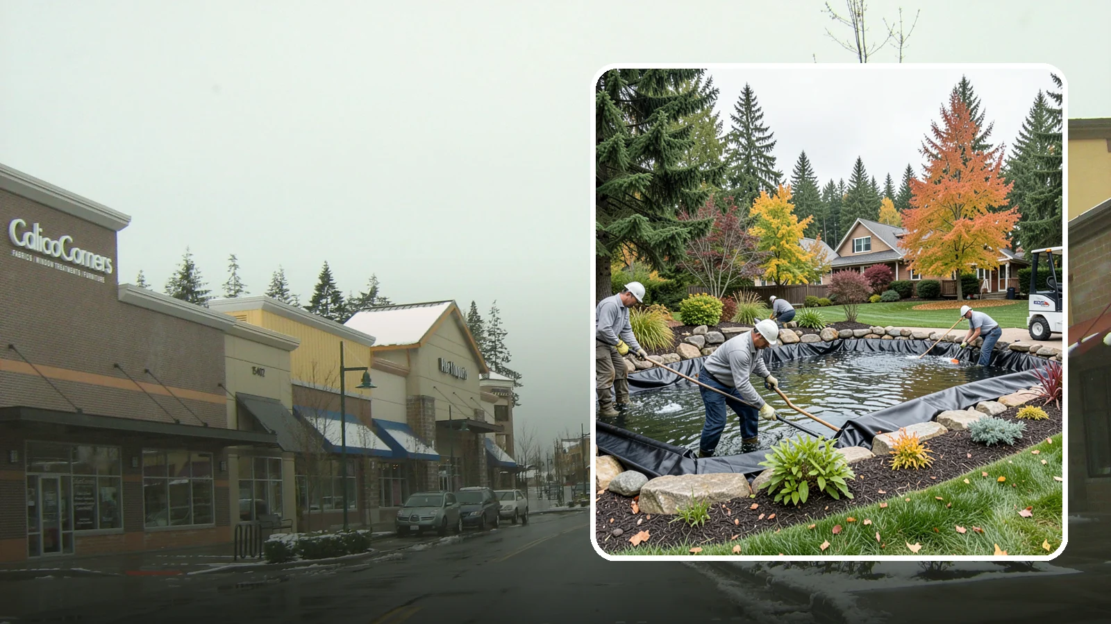 Pond Liner Replacement in Mill Creek, Snohomish County, WA - We remove failed pond liners and install new, properly sized liners for a watertight, long-lasting feature.