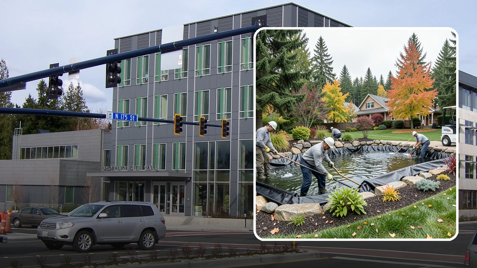 Pond Liner Replacement in Shoreline, King County, WA - We remove failed pond liners and install new, properly sized liners for a watertight, long-lasting feature.