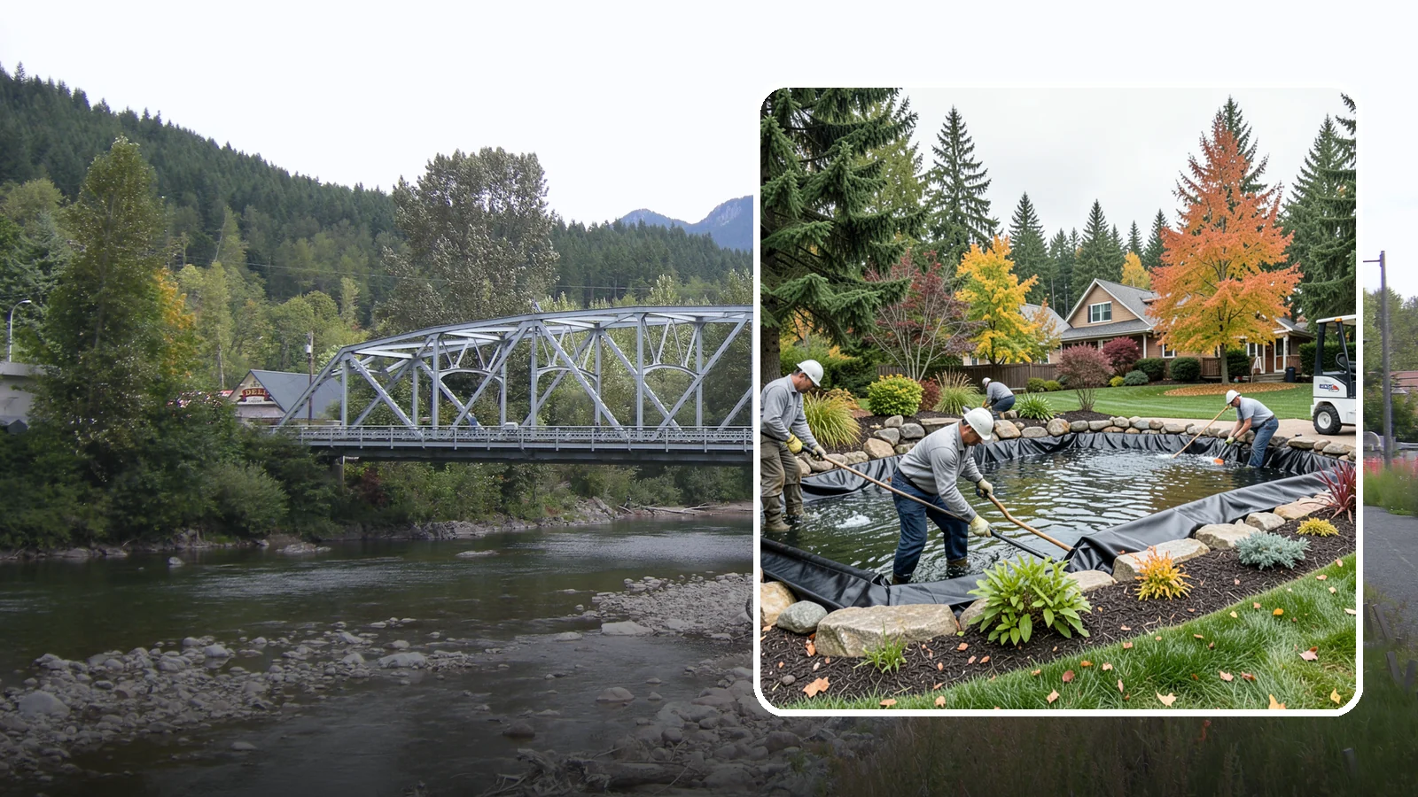 Pond Liner Replacement in Skykomish, King County, WA - We remove failed pond liners and install new, properly sized liners for a watertight, long-lasting feature.