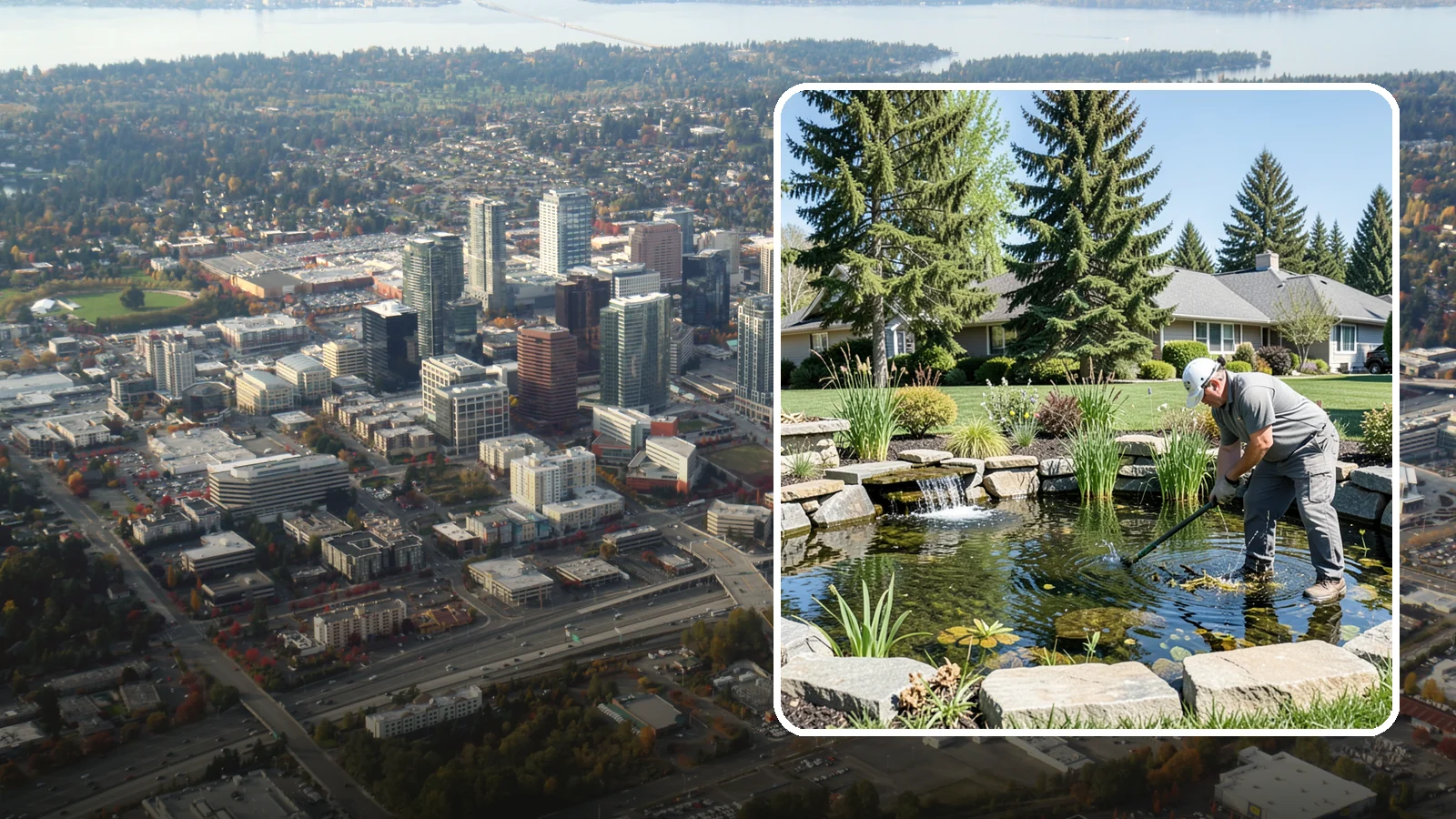 Pond Maintenance in Bellevue, King County, WA - Ongoing pond maintenance that keeps water clear, features running, and the ecosystem healthy year-round.