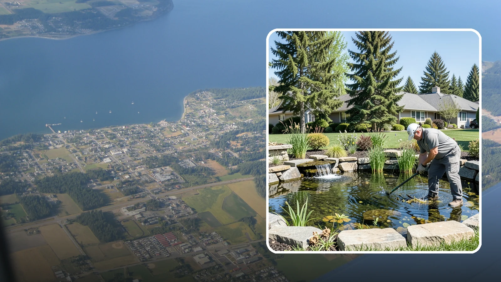 Pond Maintenance in Coupeville, Island County, WA - Ongoing pond maintenance that keeps water clear, features running, and the ecosystem healthy year-round.