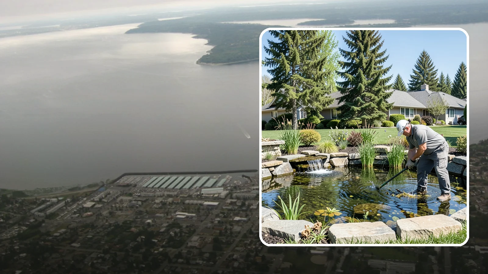 Pond Maintenance in Des Moines, King County, WA - Ongoing pond maintenance that keeps water clear, features running, and the ecosystem healthy year-round.
