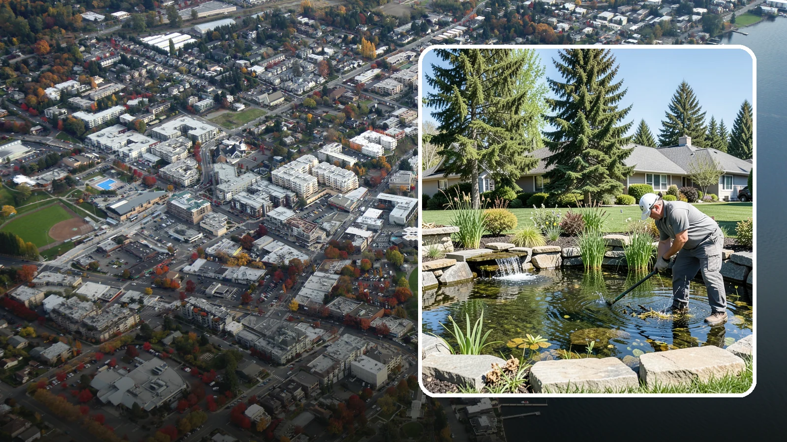 Pond Maintenance in Kirkland, King County, WA - Ongoing pond maintenance that keeps water clear, features running, and the ecosystem healthy year-round.