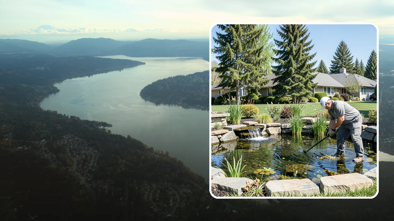 Pond Maintenance in Sammamish, King County, WA - Ongoing pond maintenance that keeps water clear, features running, and the ecosystem healthy year-round.