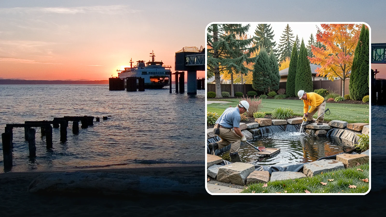 Pond Repair in Edmonds, Snohomish County, WA - We diagnose and fix leaks, pump failures, and structural issues to bring struggling ponds back to full health.