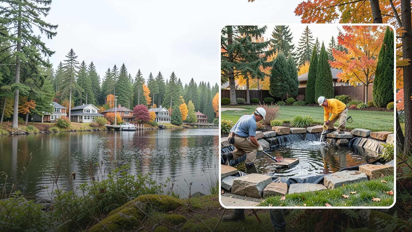 Pond Repair in La Conner, Skagit County, WA - We diagnose and fix leaks, pump failures, and structural issues to bring struggling ponds back to full health.