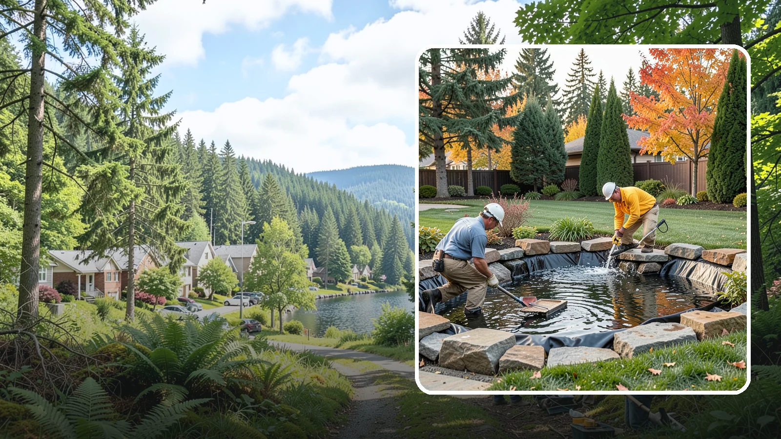 Pond Repair in Lake Forest Park, King County, WA - We diagnose and fix leaks, pump failures, and structural issues to bring struggling ponds back to full health.