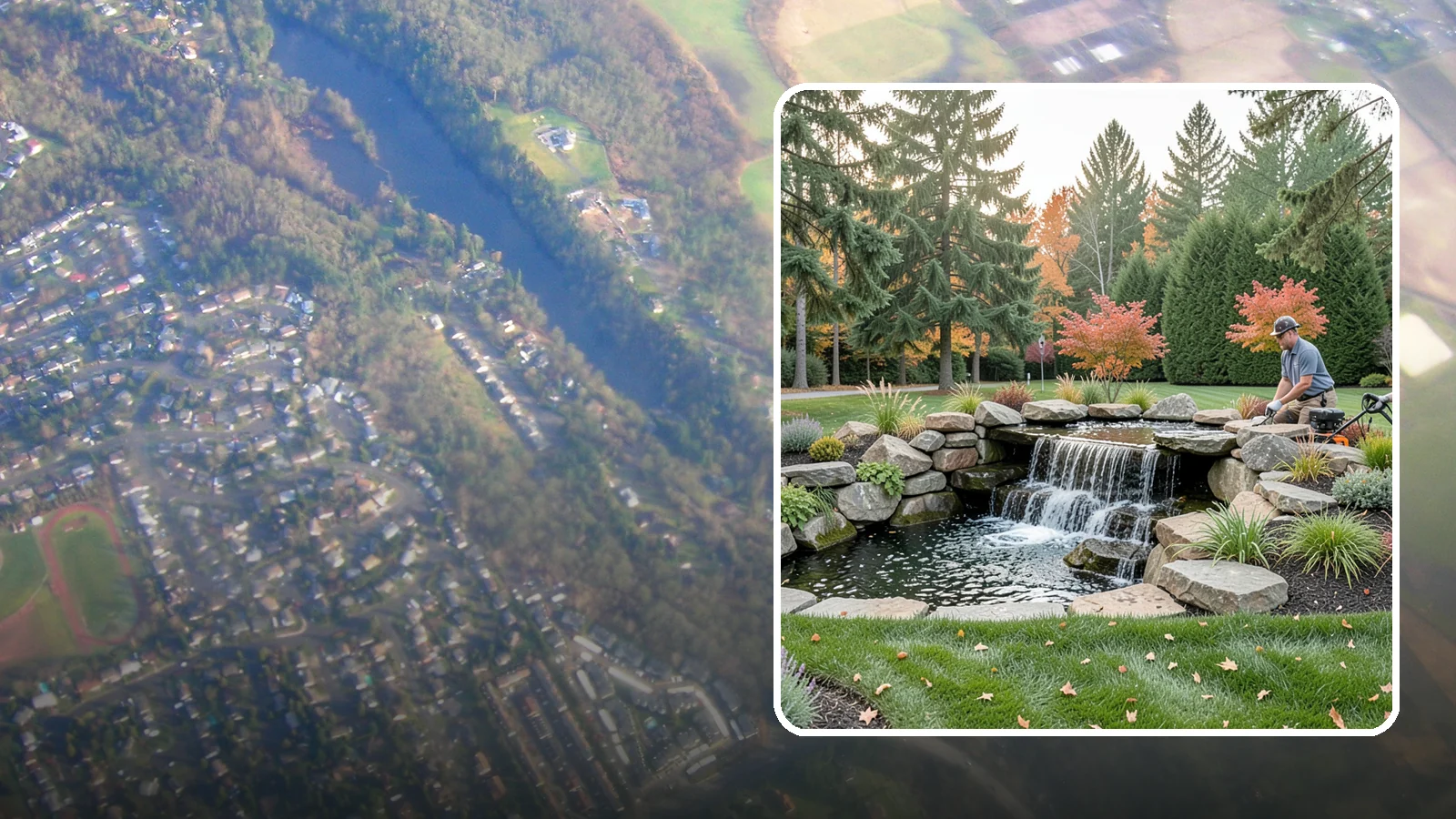Pondless Waterfall in Algona, King County, WA - Disappearing waterfalls that deliver the sound and beauty of moving water with no open pond to maintain.