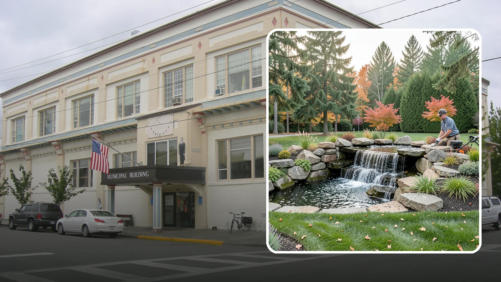 Pondless Waterfall in Anacortes, Skagit County, WA - Disappearing waterfalls that deliver the sound and beauty of moving water with no open pond to maintain.