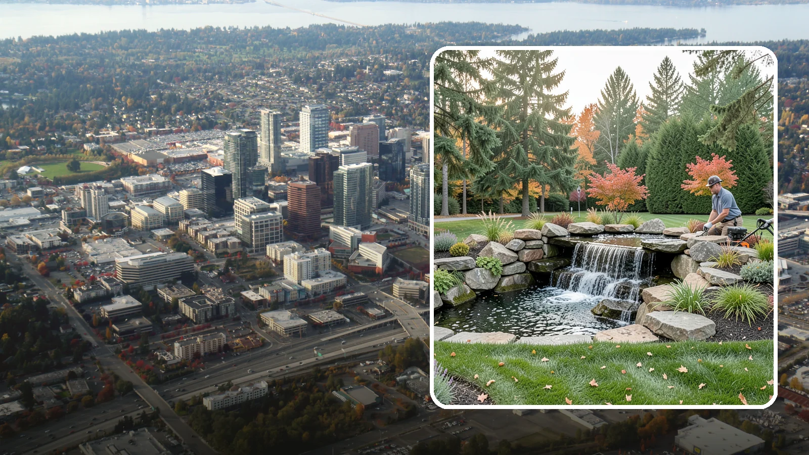 Pondless Waterfall in Bellevue, King County, WA - Disappearing waterfalls that deliver the sound and beauty of moving water with no open pond to maintain.