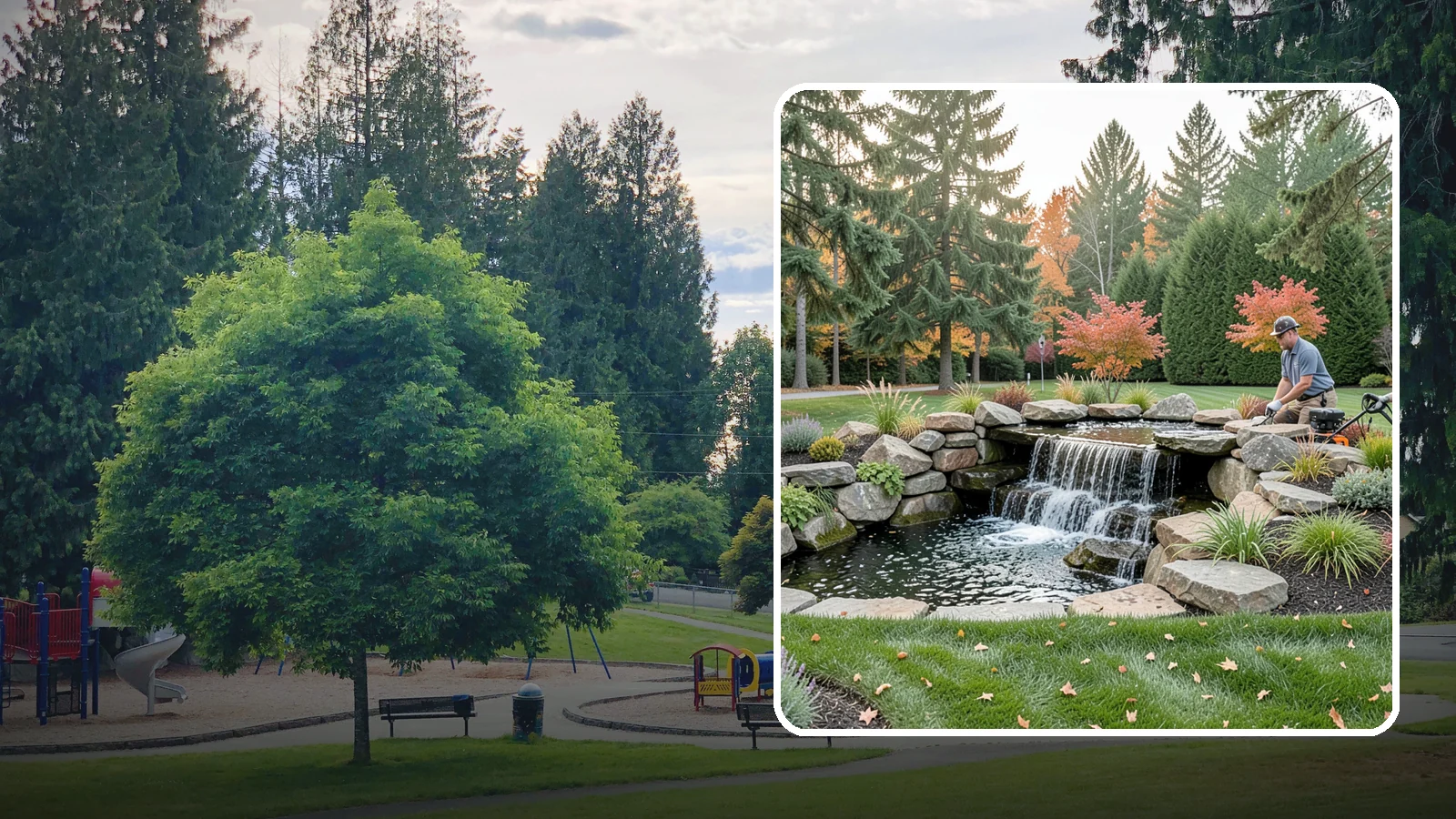 Pondless Waterfall in Bonney Lake, Pierce County, WA - Disappearing waterfalls that deliver the sound and beauty of moving water with no open pond to maintain.