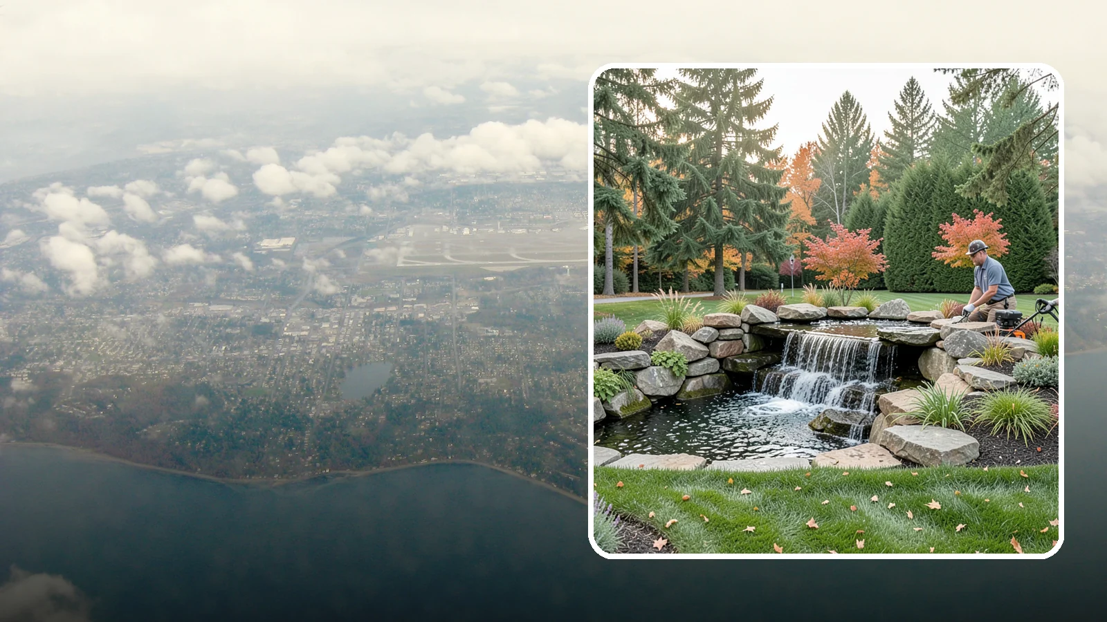 Pondless Waterfall in Burien, King County, WA - Disappearing waterfalls that deliver the sound and beauty of moving water with no open pond to maintain.