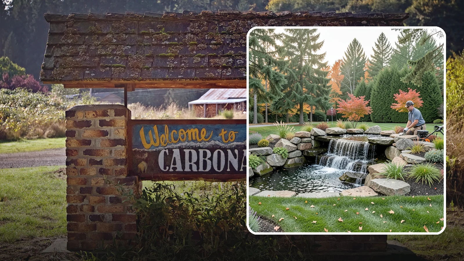 Pondless Waterfall in Carbonado, Pierce County, WA - Disappearing waterfalls that deliver the sound and beauty of moving water with no open pond to maintain.