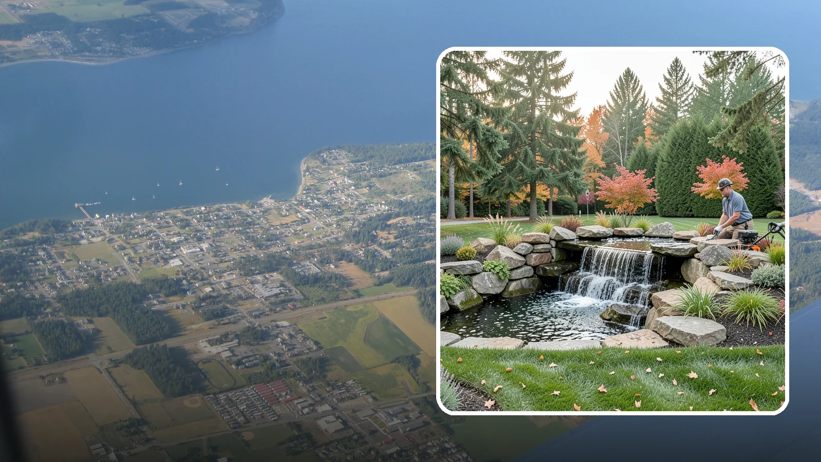 Pondless Waterfall in Coupeville, Island County, WA - Disappearing waterfalls that deliver the sound and beauty of moving water with no open pond to maintain.