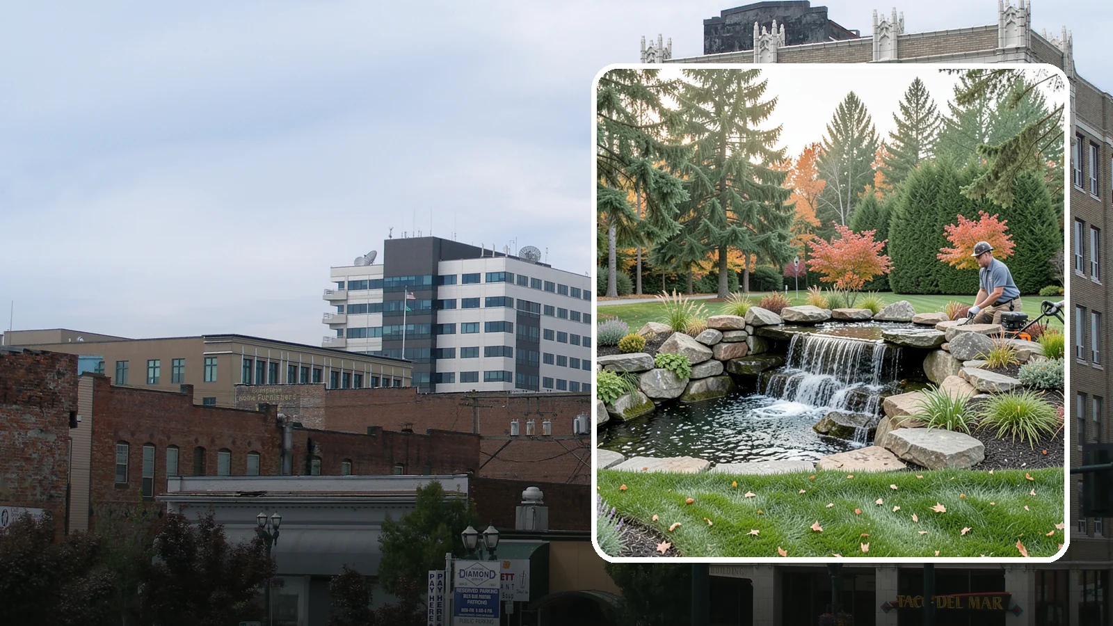 Pondless Waterfall in Everett, Snohomish County, WA - Disappearing waterfalls that deliver the sound and beauty of moving water with no open pond to maintain.