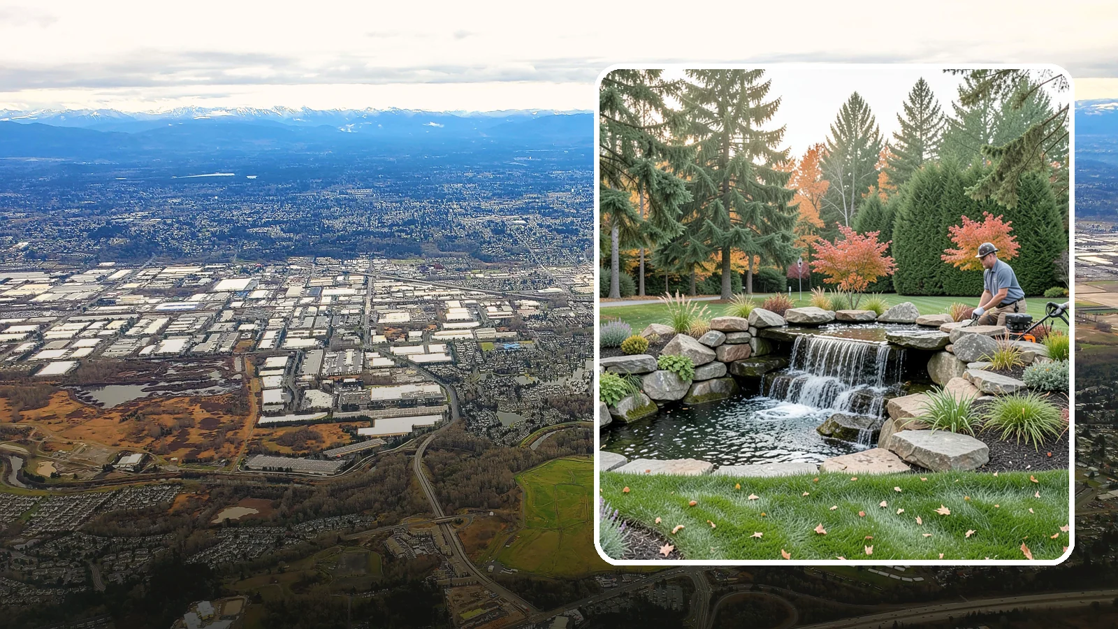 Pondless Waterfall in Kent, King County, WA - Disappearing waterfalls that deliver the sound and beauty of moving water with no open pond to maintain.