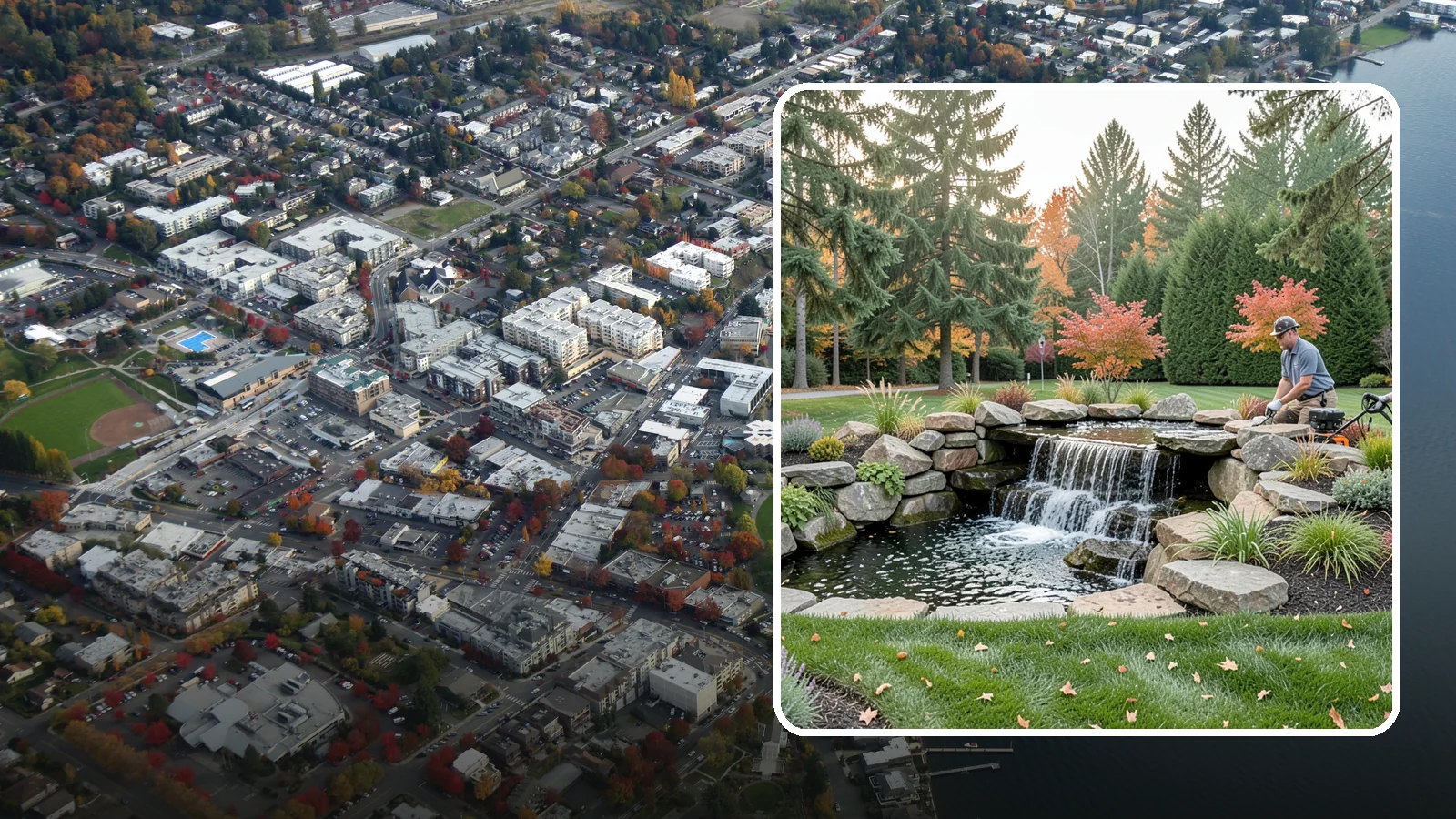 Pondless Waterfall in Kirkland, King County, WA - Disappearing waterfalls that deliver the sound and beauty of moving water with no open pond to maintain.