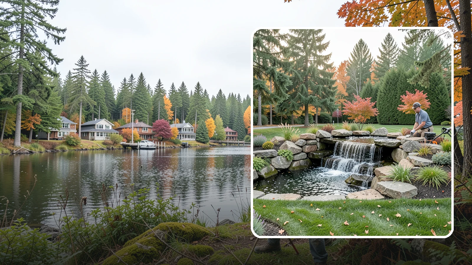 Pondless Waterfall in La Conner, Skagit County, WA - Disappearing waterfalls that deliver the sound and beauty of moving water with no open pond to maintain.