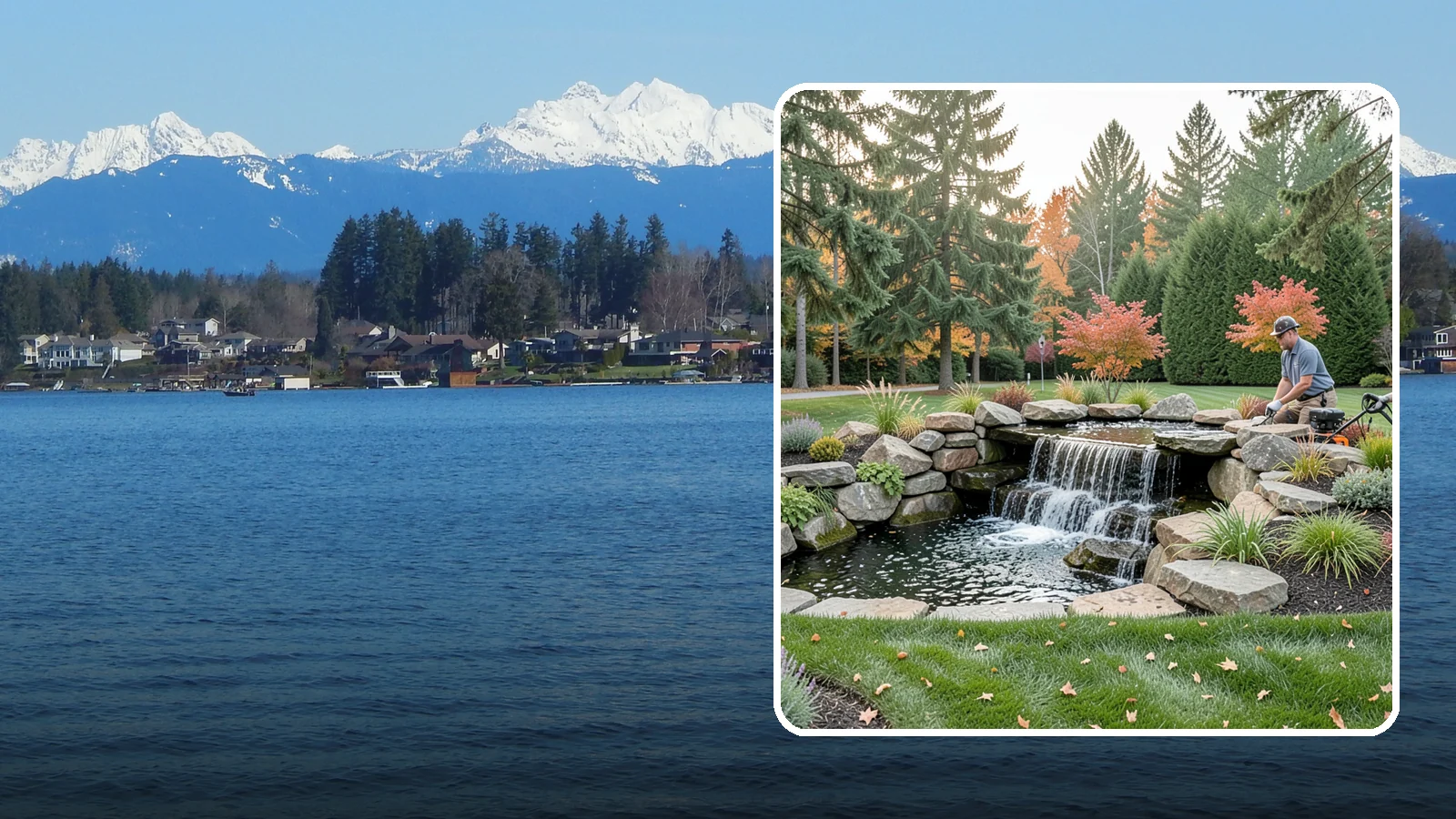 Pondless Waterfall in Lake Stevens, Snohomish County, WA - Disappearing waterfalls that deliver the sound and beauty of moving water with no open pond to maintain.