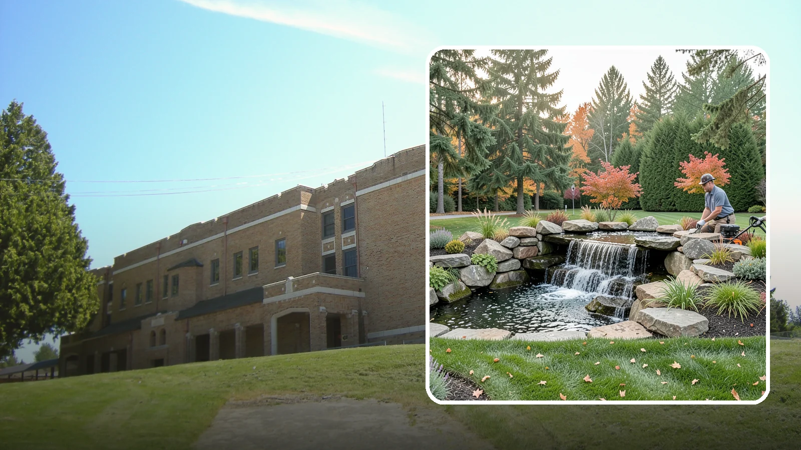 Pondless Waterfall in Maple Valley, King County, WA - Disappearing waterfalls that deliver the sound and beauty of moving water with no open pond to maintain.