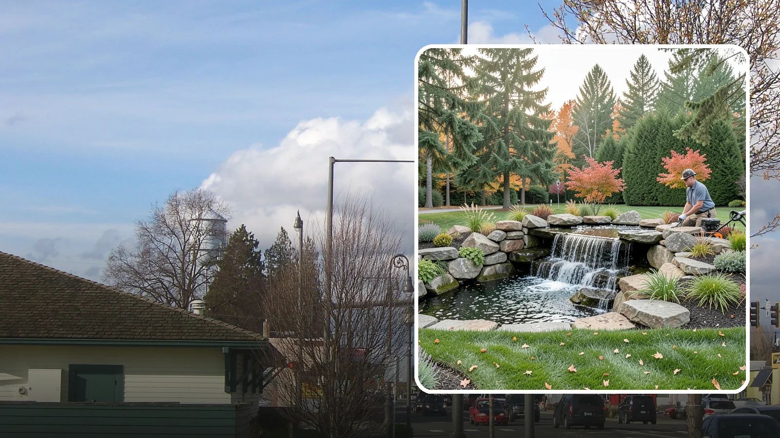 Pondless Waterfall in Marysville, Snohomish County, WA - Disappearing waterfalls that deliver the sound and beauty of moving water with no open pond to maintain.