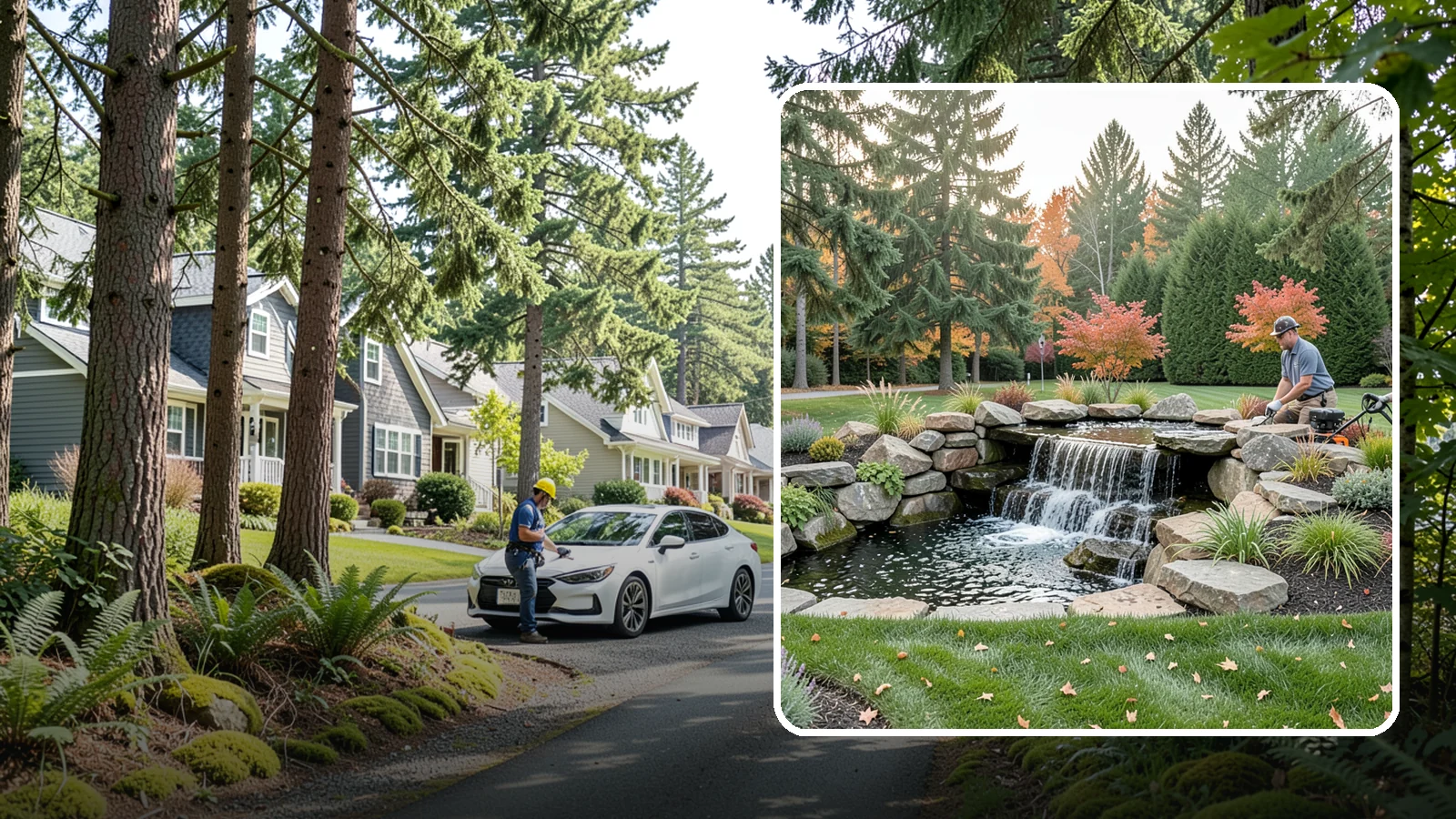 Pondless Waterfall in Normandy Park, King County, WA - Disappearing waterfalls that deliver the sound and beauty of moving water with no open pond to maintain.