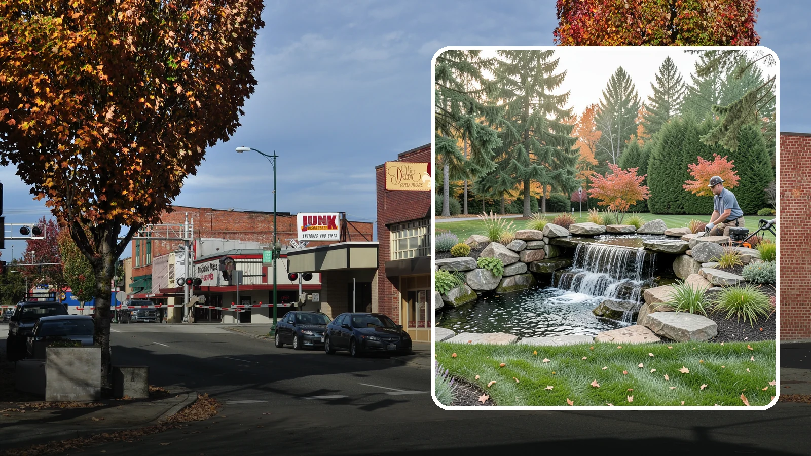 Pondless Waterfall in Puyallup, Pierce County, WA - Disappearing waterfalls that deliver the sound and beauty of moving water with no open pond to maintain.