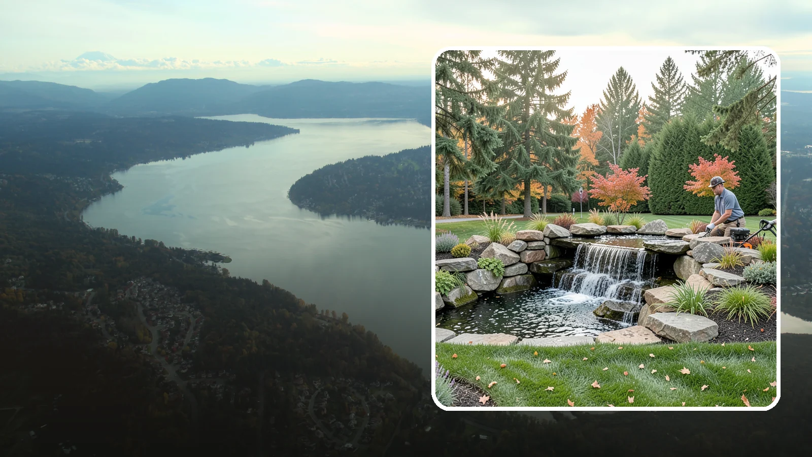 Pondless Waterfall in Sammamish, King County, WA - Disappearing waterfalls that deliver the sound and beauty of moving water with no open pond to maintain.